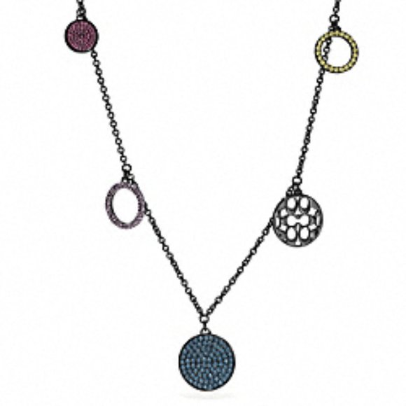 Coach Multi Pave Disc Station Necklace - Picture 1 of 12